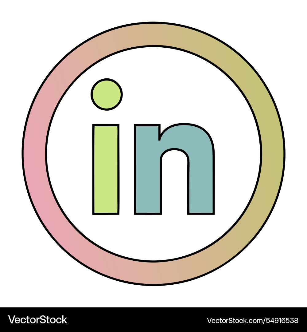 Linkedin logo icon art design for website Vector Image