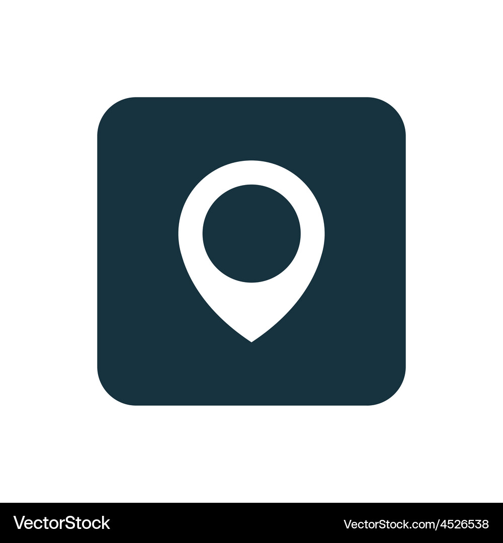 Map pin icon rounded squares button Vector Image