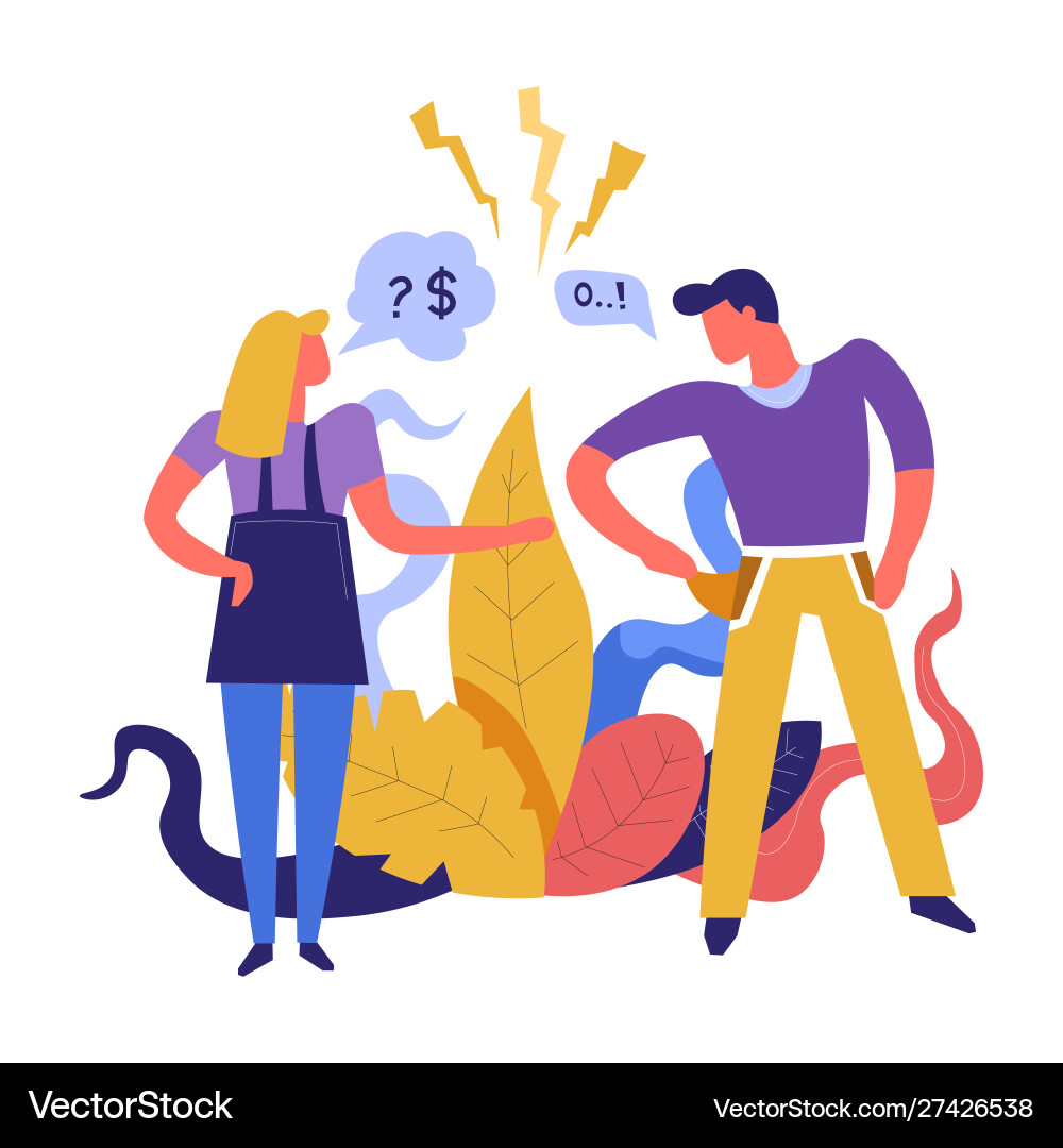 Relationship themed couple arguing concept Relationship themed couple arguing concept vector image