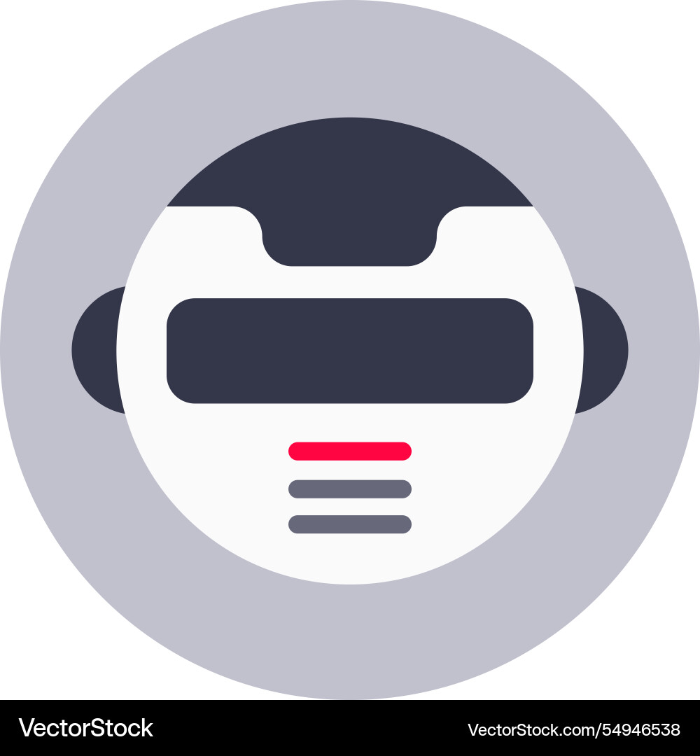 Stylized robot head with digital display Stylized robot head with digital display vector image
