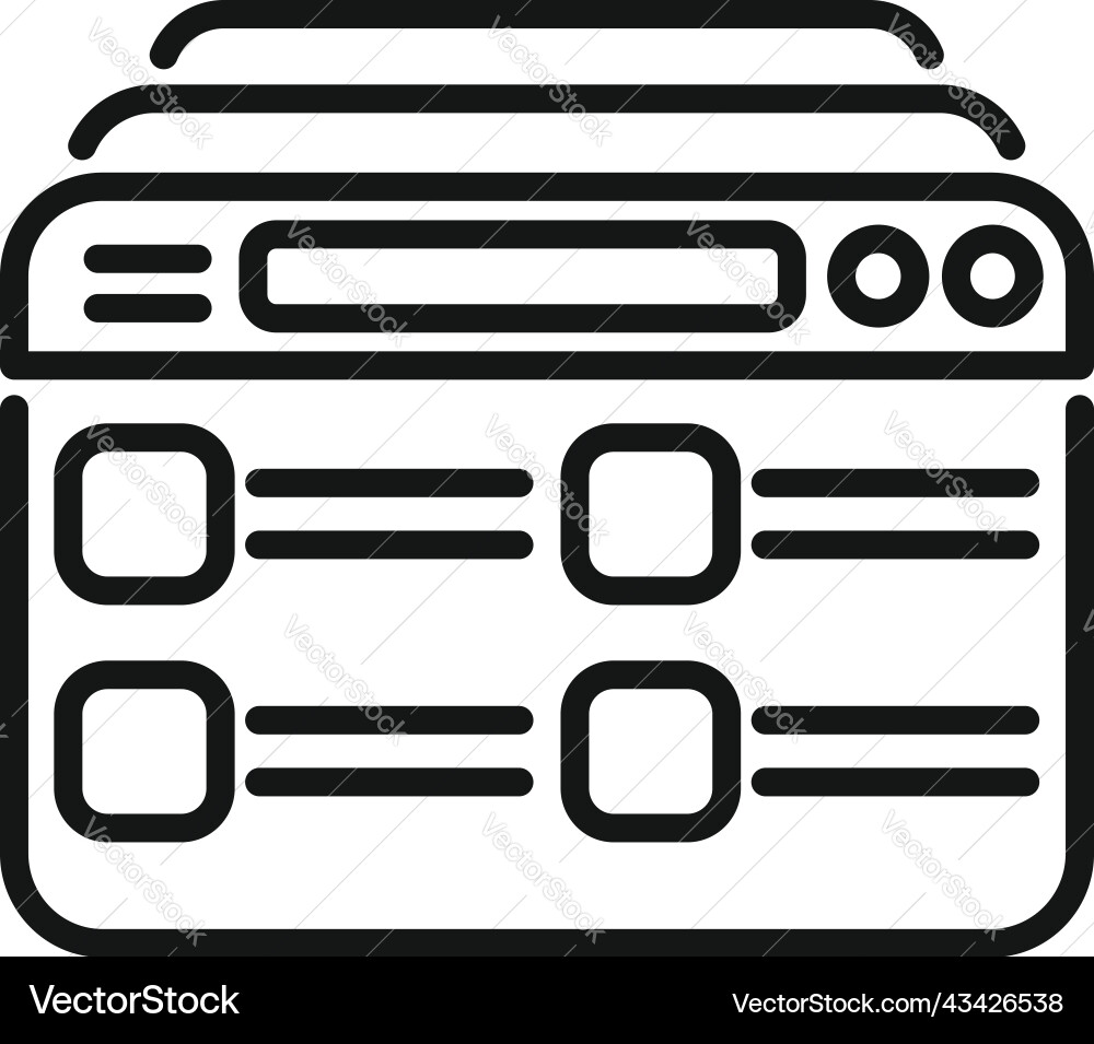 Web customer database icon outline crm Web customer database icon outline crm vector image