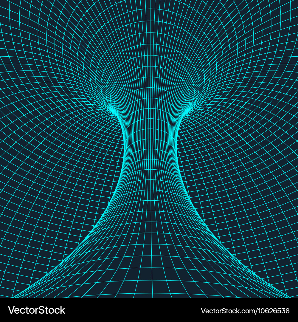 Wireframe torus with connected lines and dots Vector Image