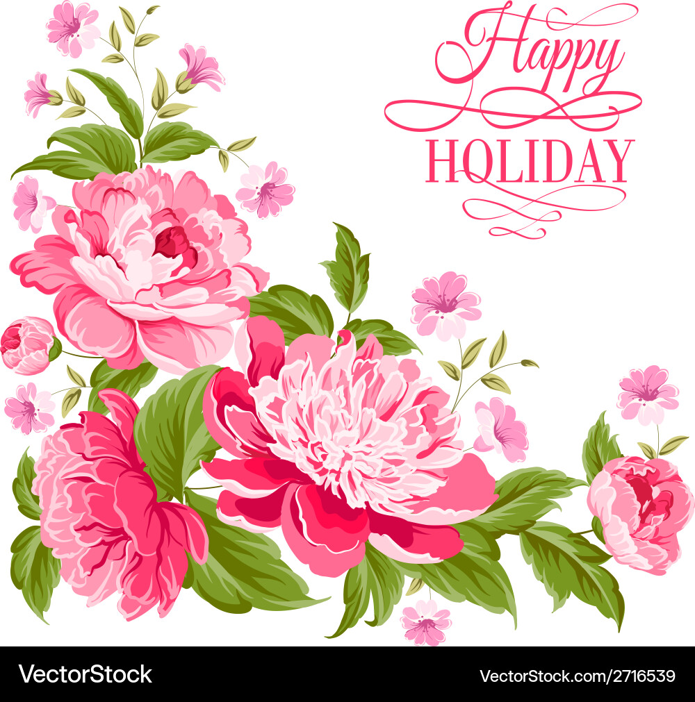 Beautiful peonies Royalty Free Vector Image - VectorStock