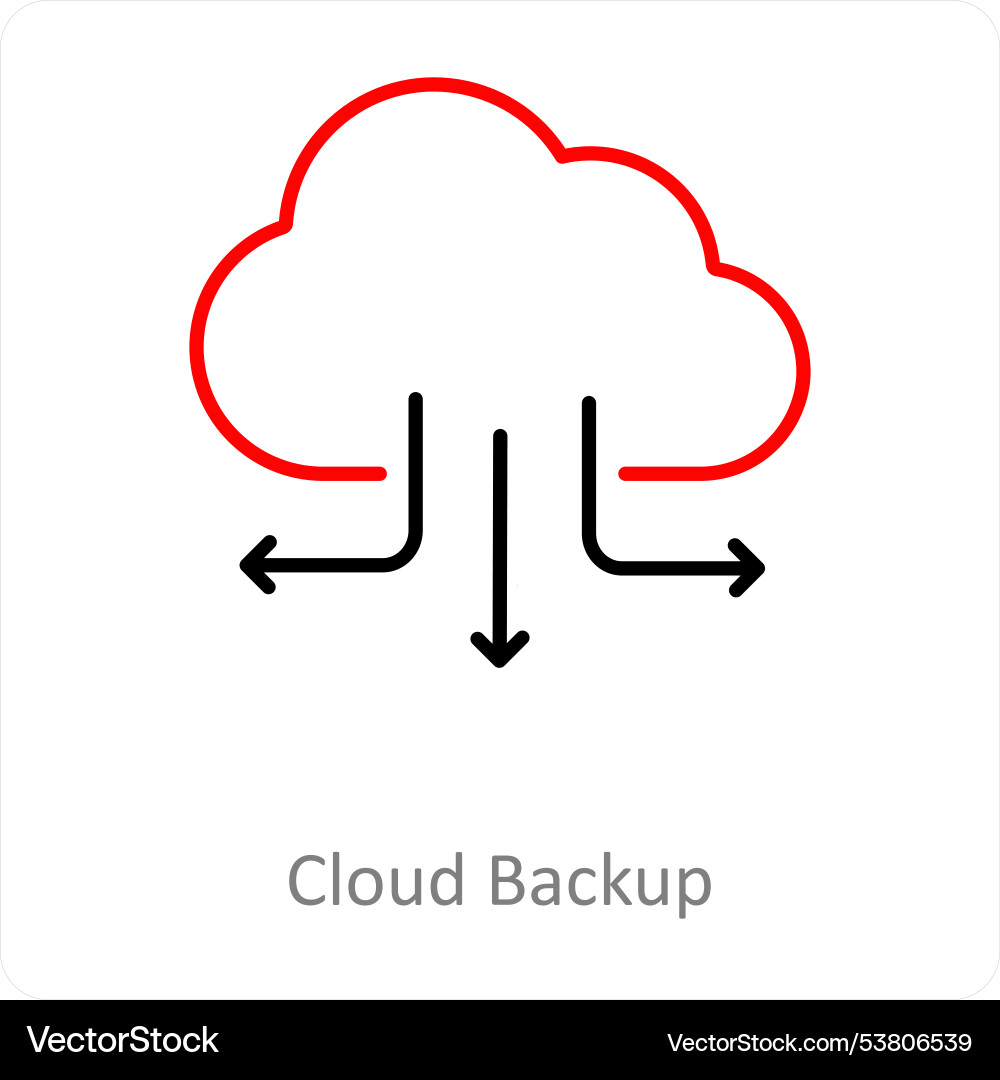 Cloud backup and big data icon concept vector image