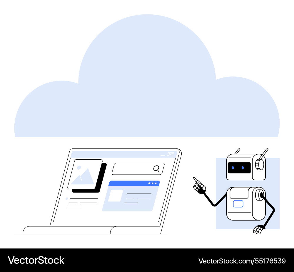 Cloud computing concept with digital robot Cloud computing concept with digital robot vector image