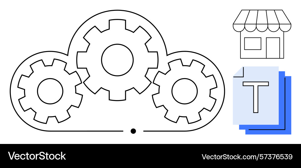 Cloud storage with gears for synchronization Cloud storage with gears for synchronization vector image