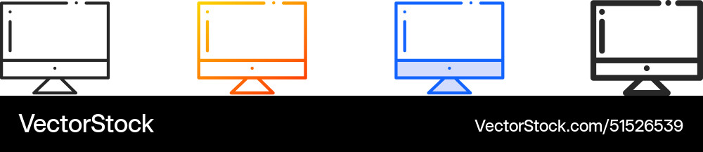Computer screen iconthin linear gradient blue Computer screen iconthin linear gradient blue Vector Image