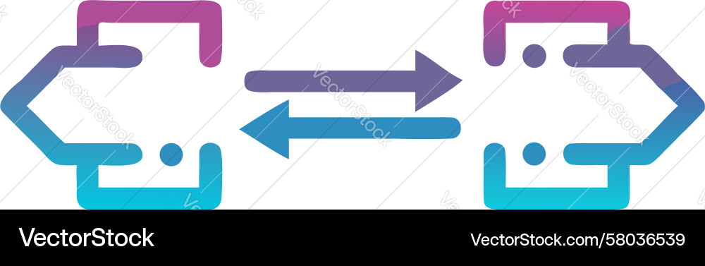 Data Transfer Icon - System Integration Vector Image