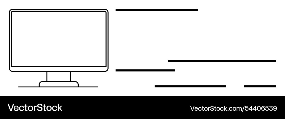 Minimalist computer monitor with horizontal lines Minimalist computer monitor with horizontal lines vector image