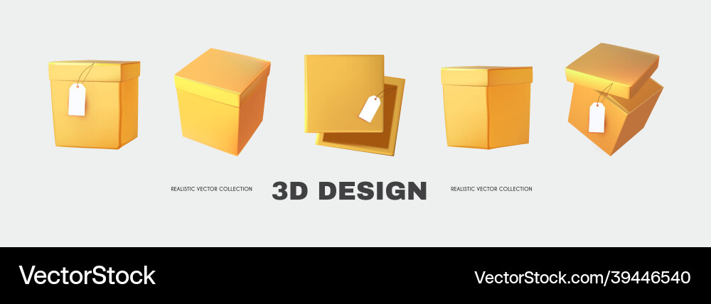 3d box collection in different view delivery 3d box collection in different view delivery vector image