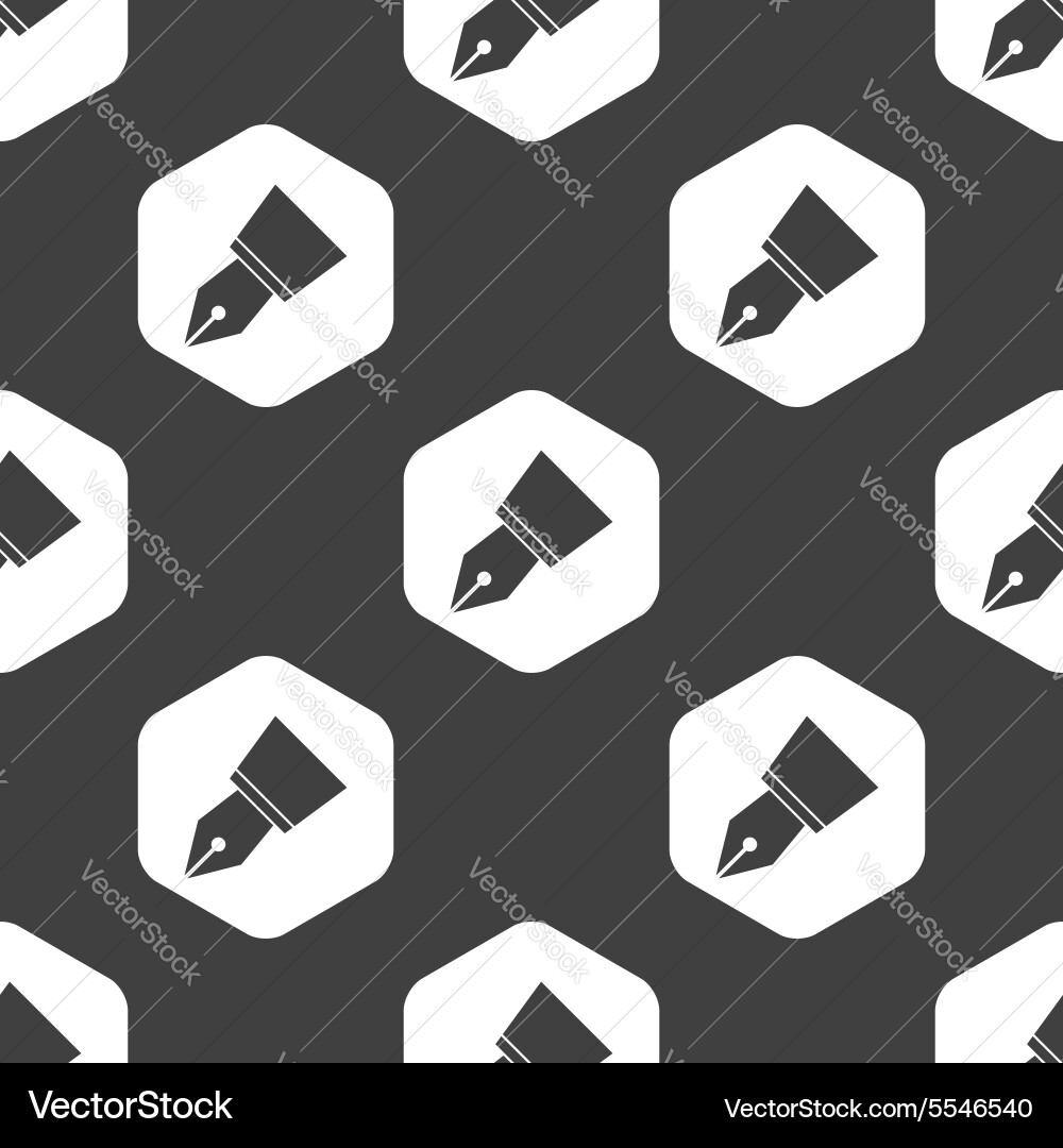 Black hexagon pen nib pattern Vector Image