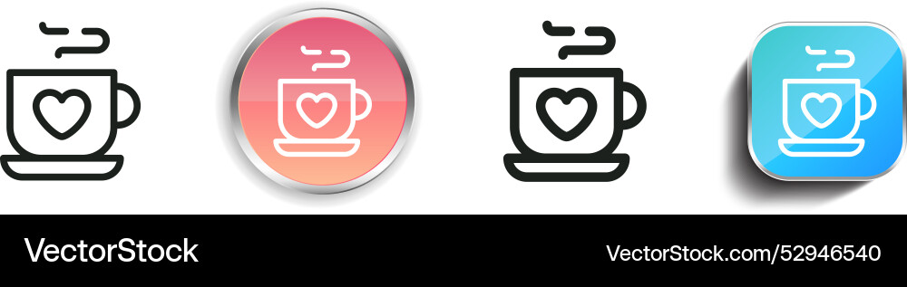 Coffee icon thin linear regular and button style Vector Image