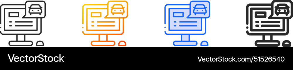 Computer test iconthin linear gradient blue Computer test iconthin linear gradient blue Vector Image