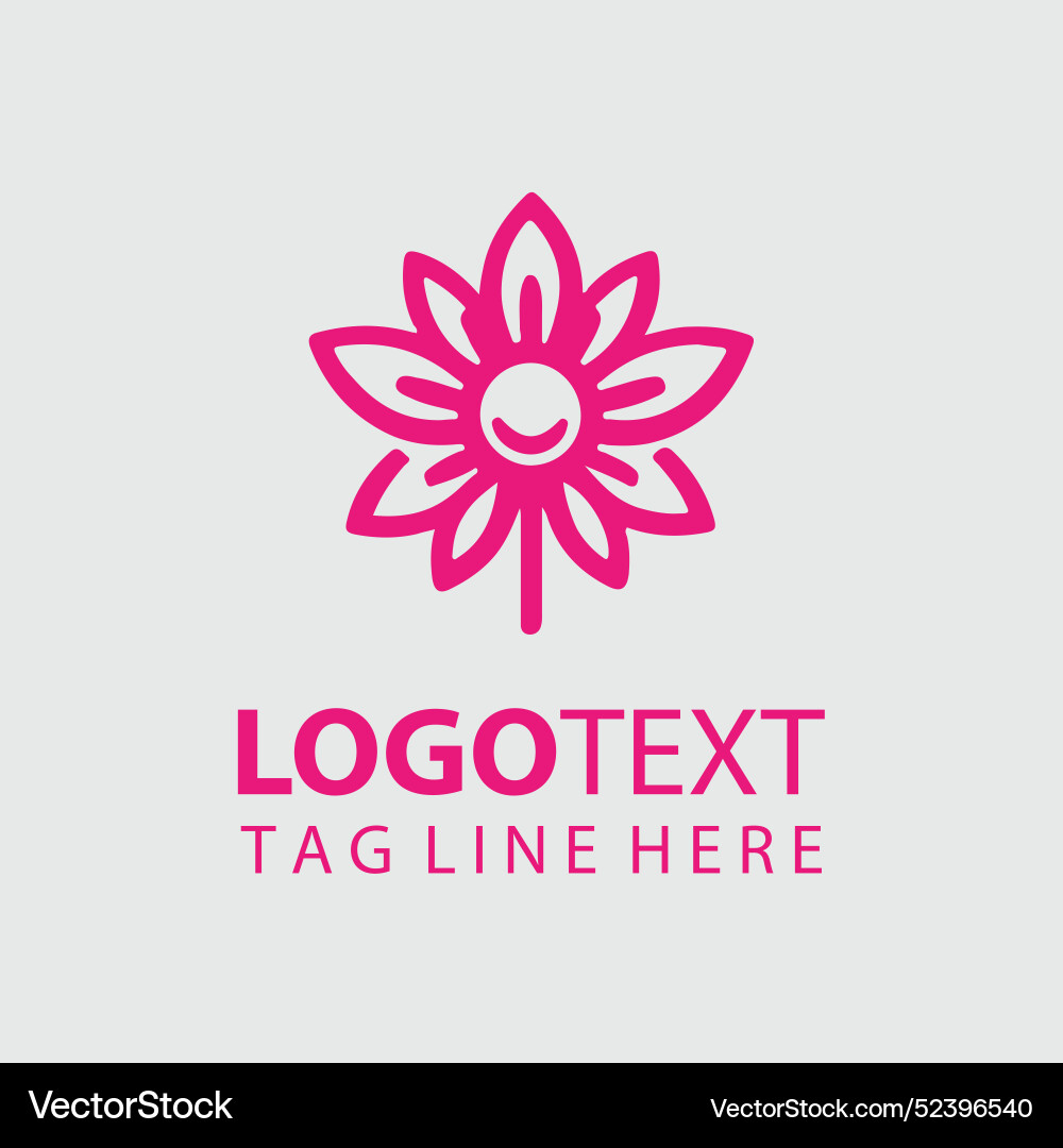 Linear flower logo Royalty Free Vector Image - VectorStock