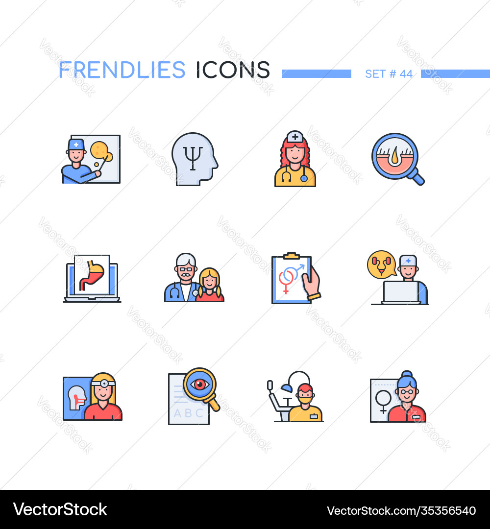 Medical professions - modern line design style Medical professions - modern line design style vector image