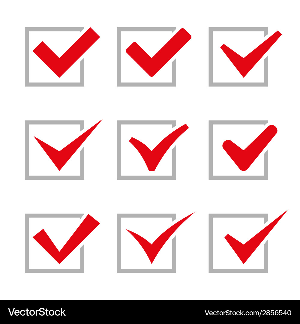 Red Check Marks vector image