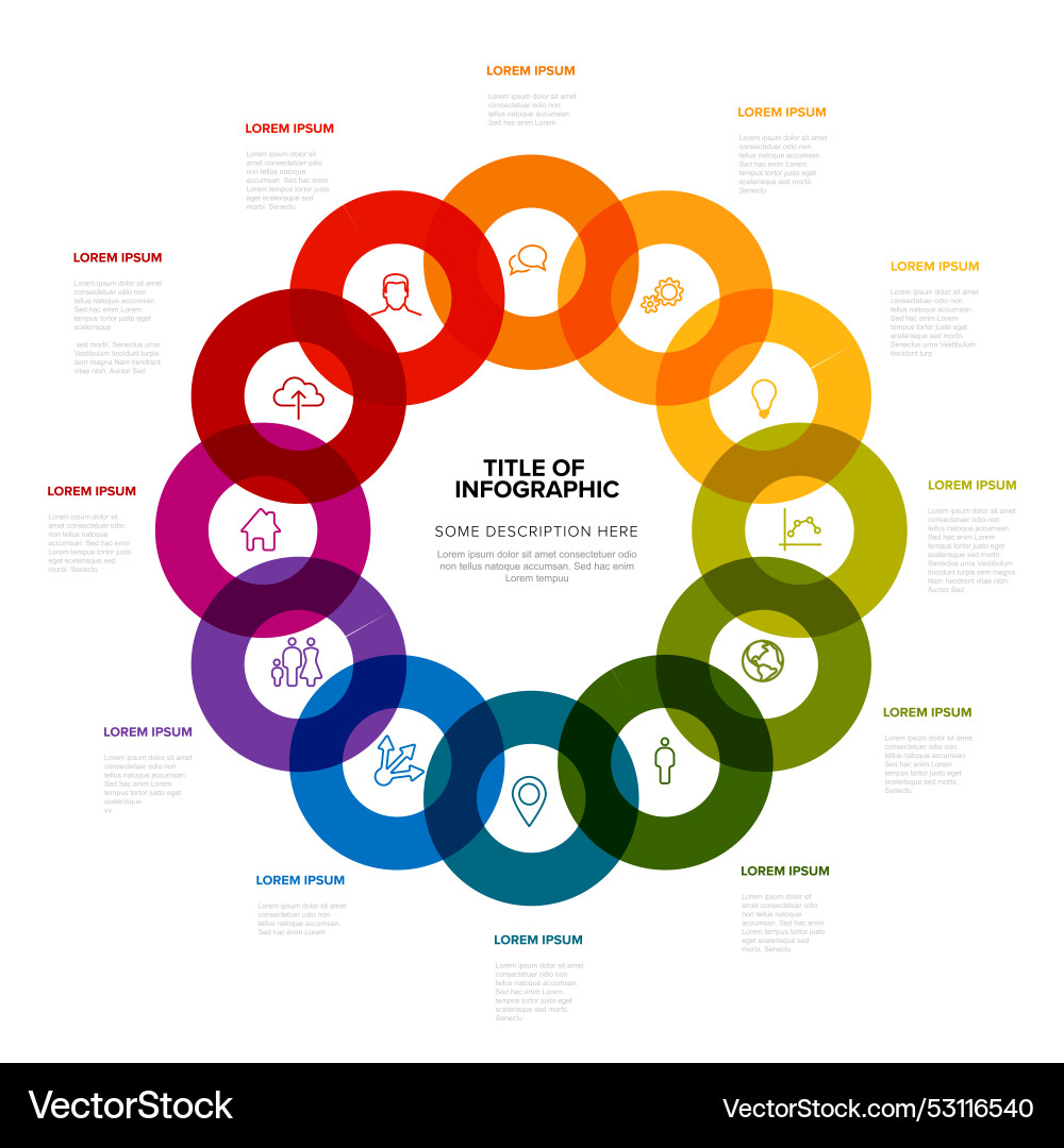 Simple infographic with twelve circles icons Simple infographic with twelve circles icons vector image