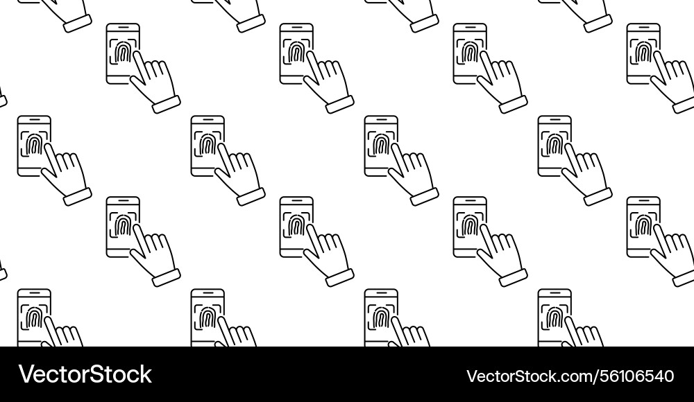 Touch screen interaction with fingerprint Touch screen interaction with fingerprint vector image
