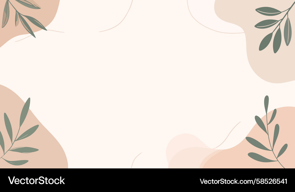 Botanical Frame with Abstract Shapes Vector Image