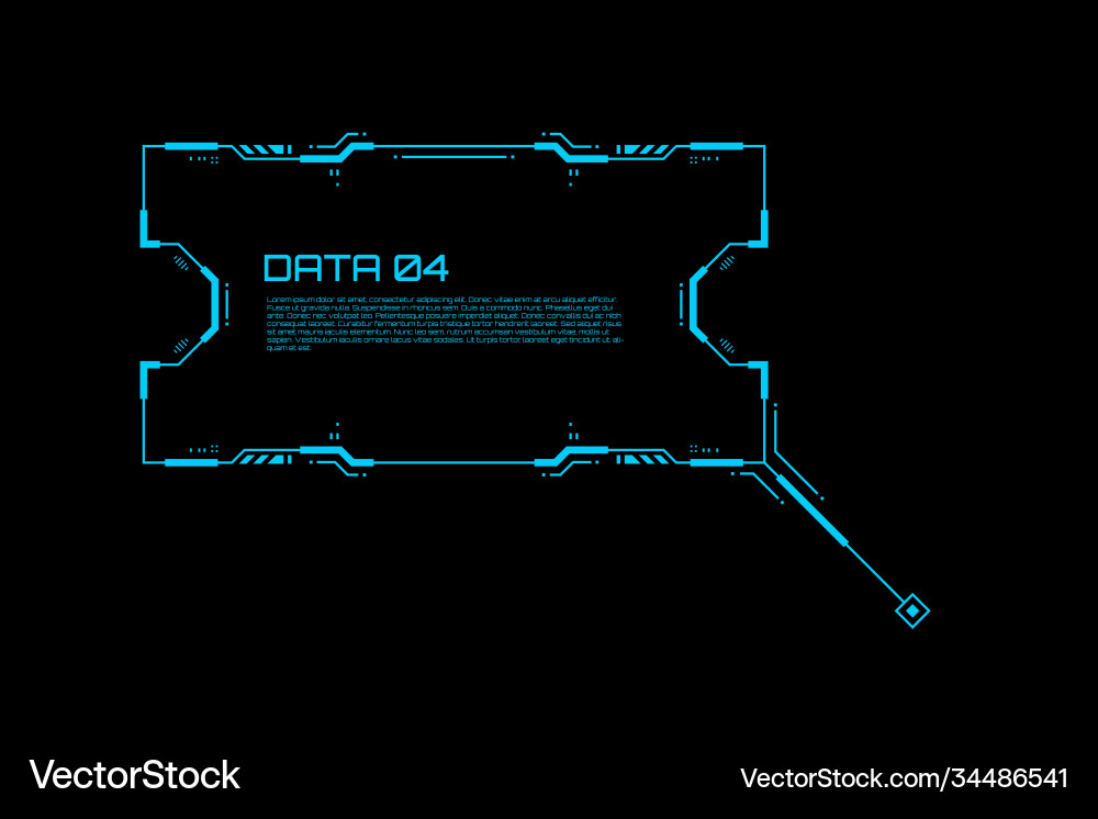 Callout title box label in futuristic hud style Callout title box label in futuristic hud style vector image