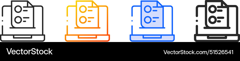 Computer iconthin linear gradient blue stroke Computer iconthin linear gradient blue stroke vector image