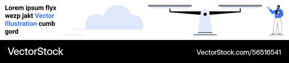 Drone hovering in the sky with operator Drone hovering in the sky with operator vector image
