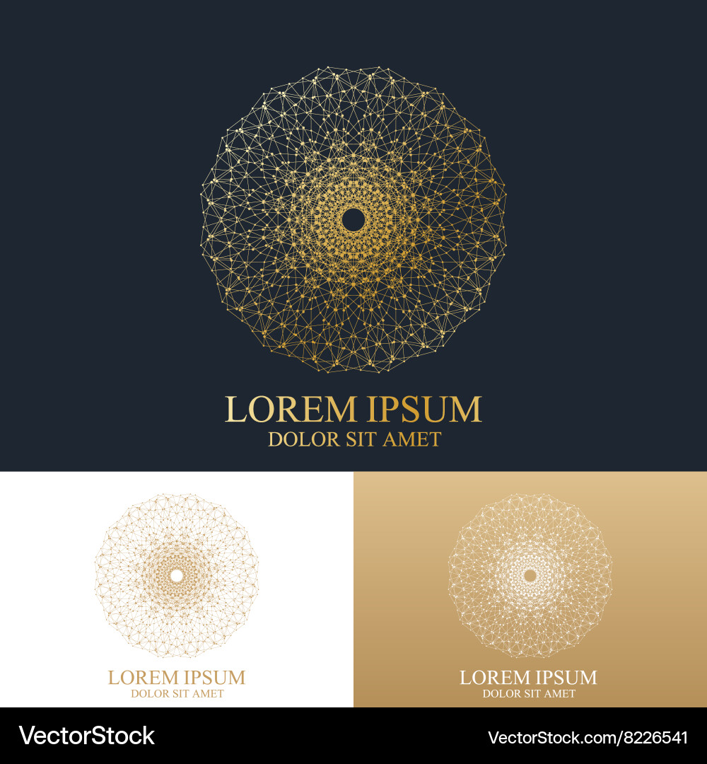 Geometric abstract round form with connected line vector image