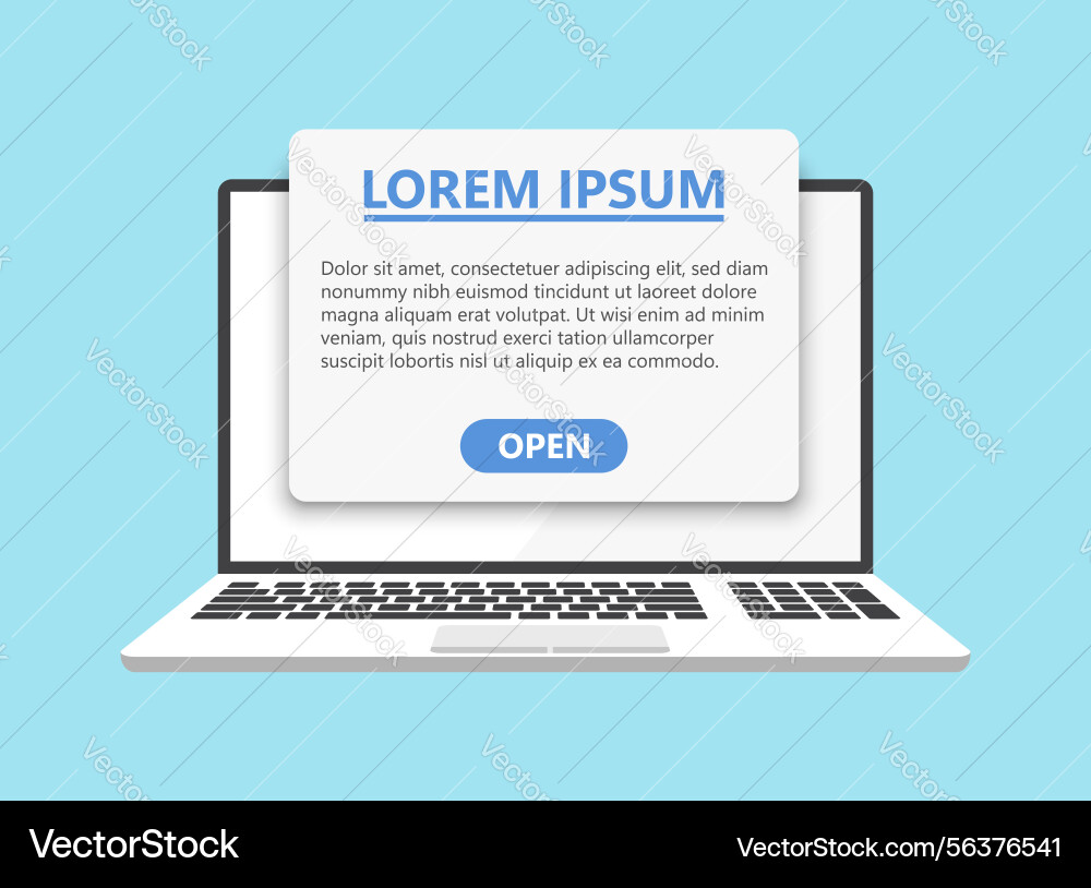 Laptop notification icon in flat style computer Laptop notification icon in flat style computer vector image