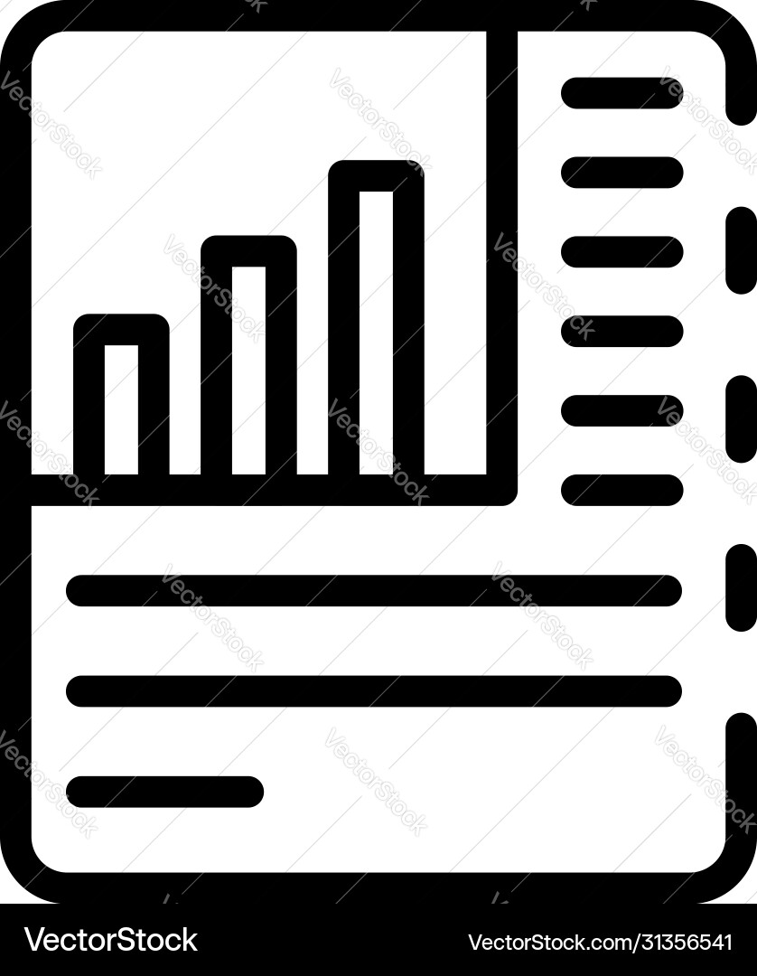 Paper analytics data icon outline style Paper analytics data icon outline style vector image
