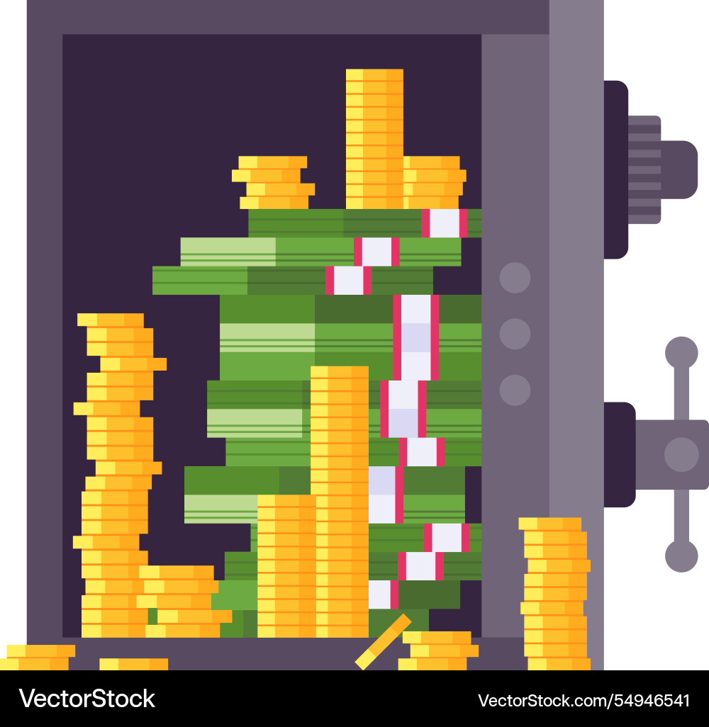 Pixel Kunst einer offenen Safe Box Pixel Kunst einer offenen Safe Box vektorbild