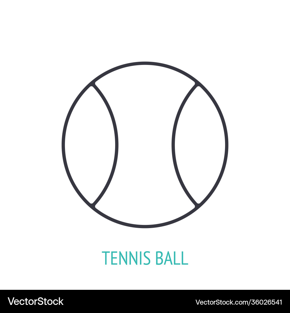 Tennis ball outline icon sports equipment vector image