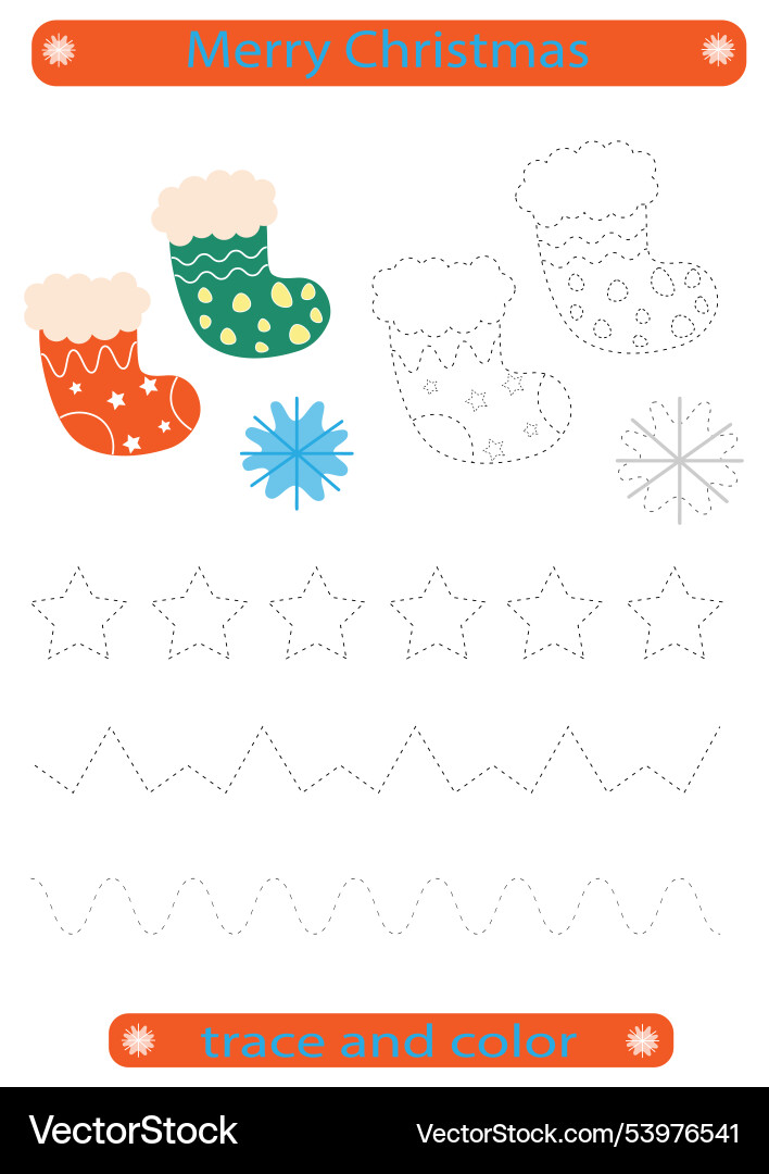 Trace and color tracing lines for children Trace and color tracing lines for children vector image