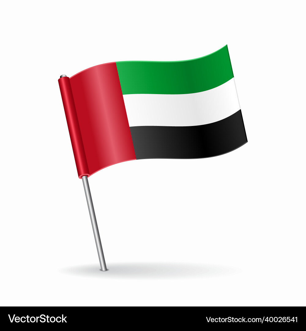 UAE Flag Map Pointer Vector Image