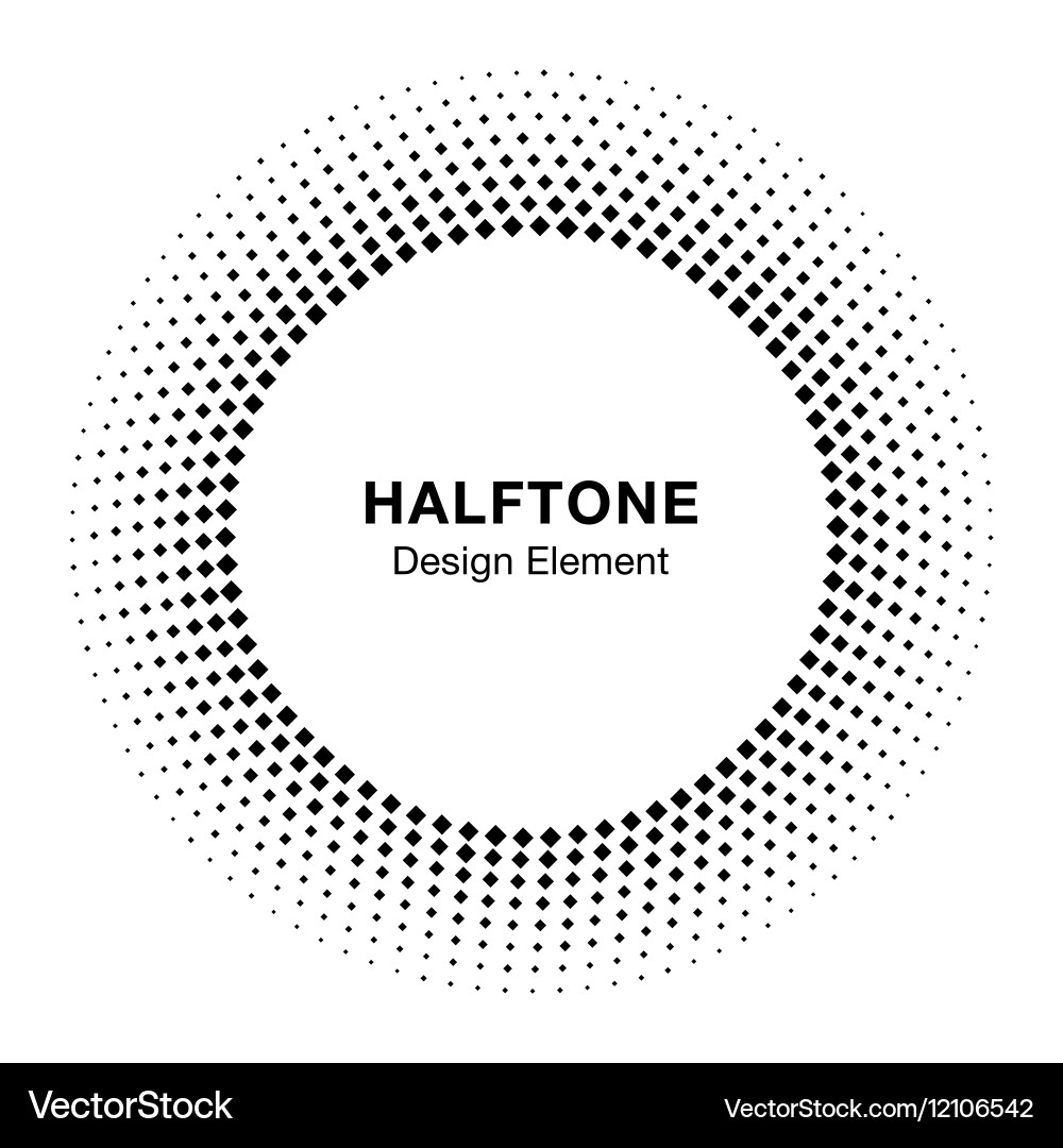 Abstract circle frame halftone dots design element vector image