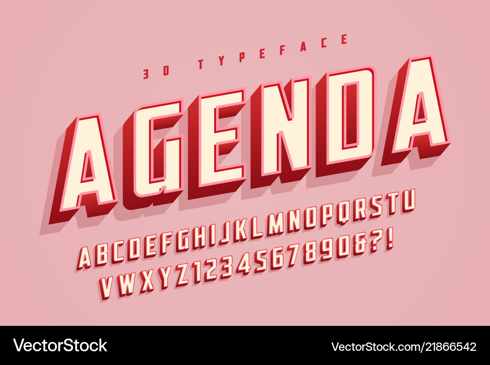 Agenda display font design alphabet typeface Vector Image