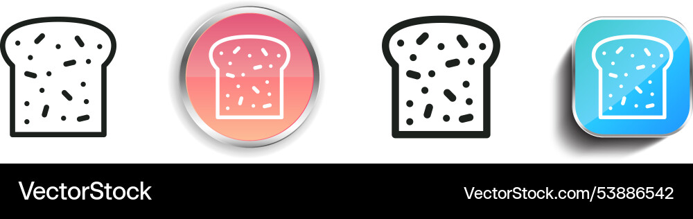 Fibre icon thin linear regular and button style Fibre icon thin linear regular and button style vector image