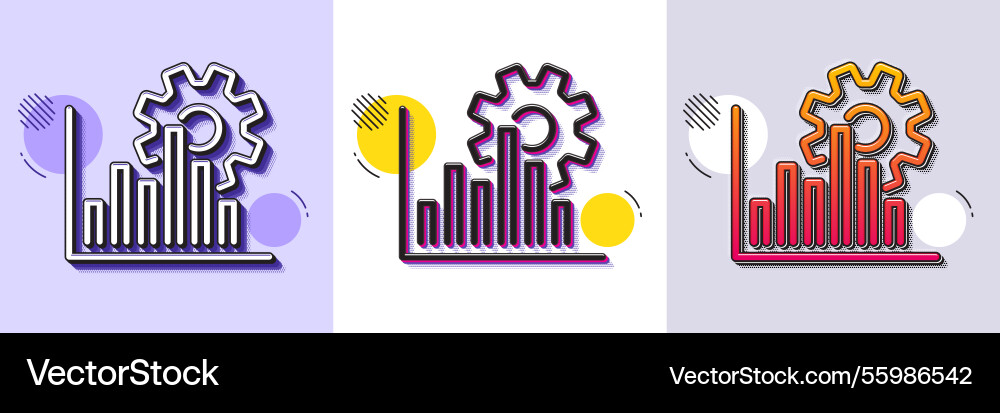 Seo graph line icon search engine optimization vector image