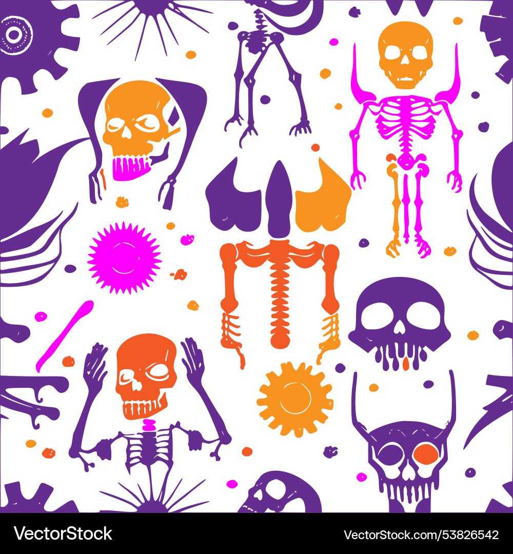 Skeleton abstract pattern seamless Vector Image