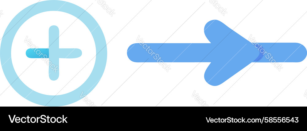 Add & Proceed Icon - Right Arrow Vector Image