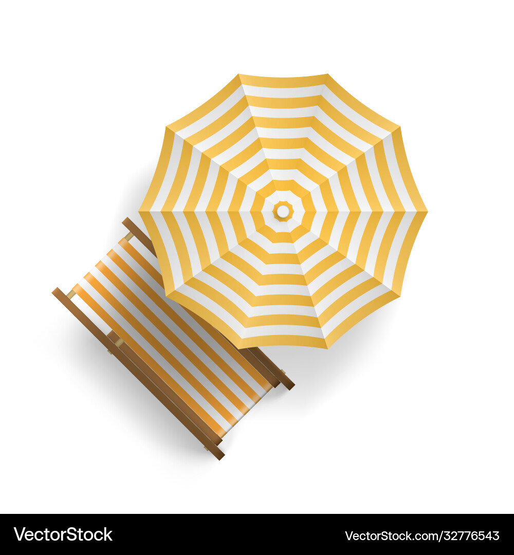 Beach Sun Lounger with Umbrella – Royalty-Free Vector | VectorStock, image size:1000x1080