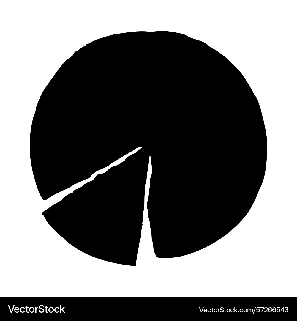 Black circle divided unevenly showing a segment Vector Image