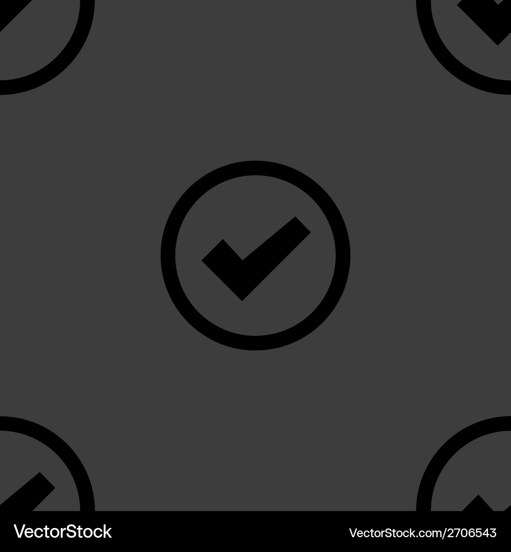Check mark web icon flat design seamless pattern Vector Image
