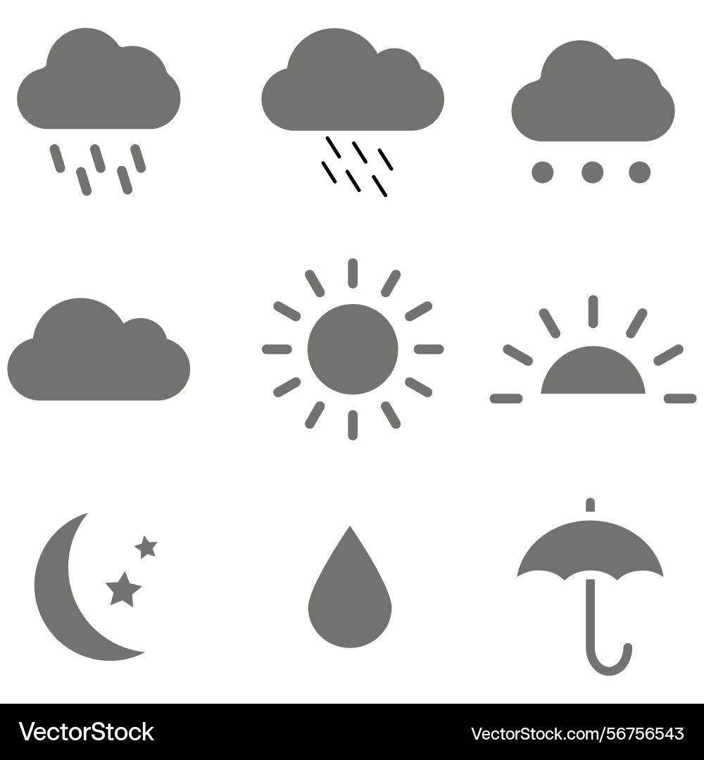Clouds icons set of in different form Clouds icons set of in different form Vector Image