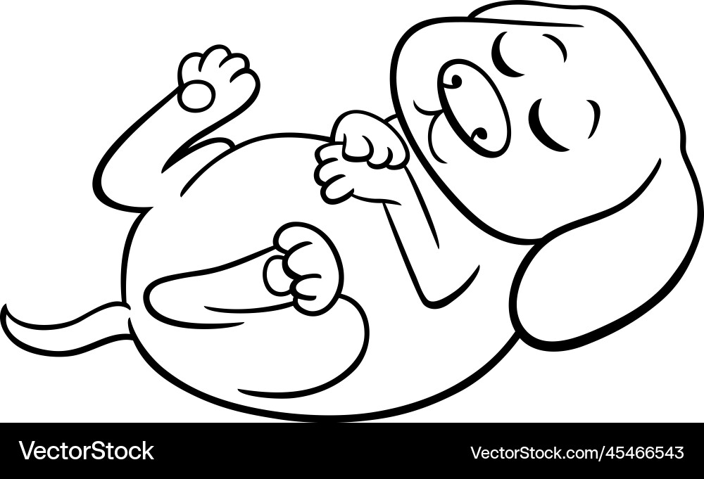 Cute Cartoon Puppy Sleeping Vector Image