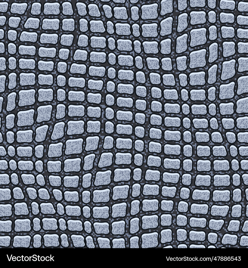Embossed metal textured irregular grid pattern vector image