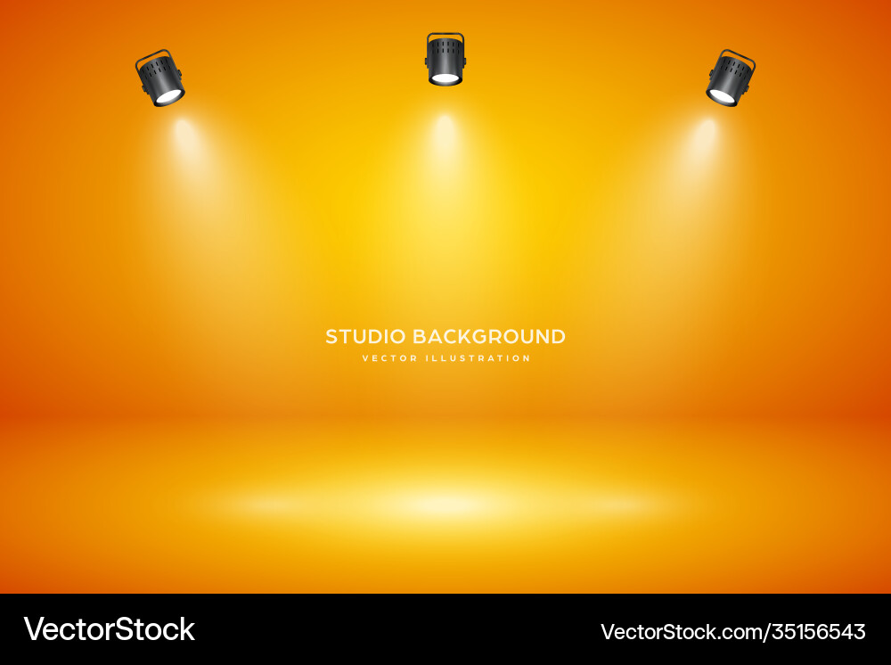 Empty orange studio abstract background Empty orange studio abstract background vector image
