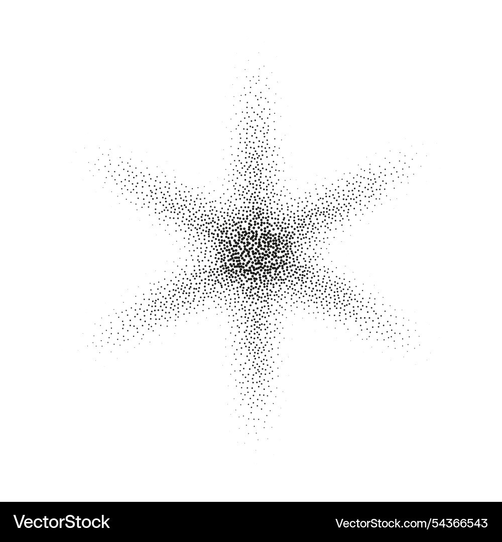 Halftone star with dot gradient and burst effect Halftone star with dot gradient and burst effect vector image