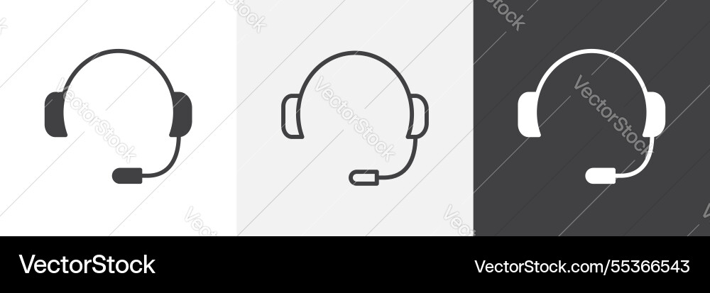 Headset icons collection graphic designs for ui Vector Image
