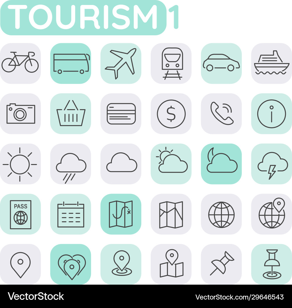 Inline shopping icons collection trendy linear Inline shopping icons collection trendy linear vector image