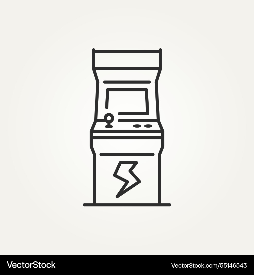 Isolated retro arcade game machine line art icon Isolated retro arcade game machine line art icon vector image